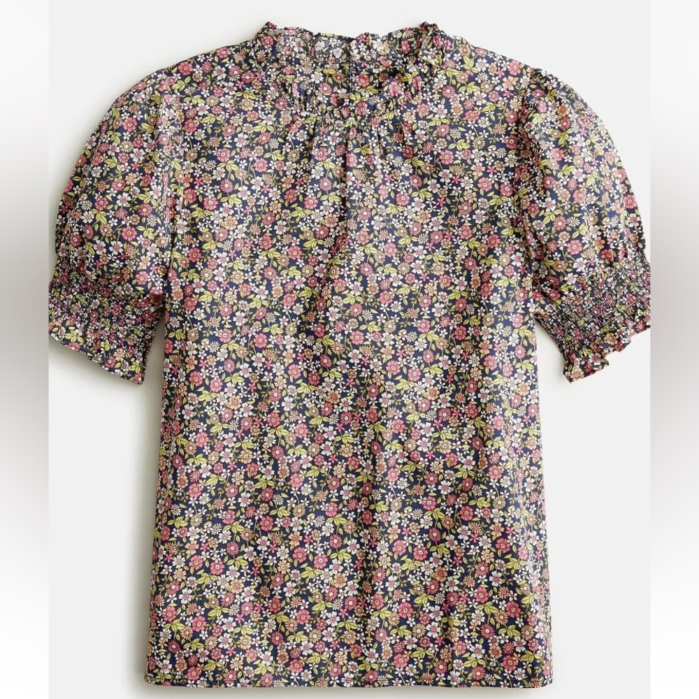 ***SOLD***NWT J. Crew Smocked Puff Sleeve Top in Meadow Floral , Size Small